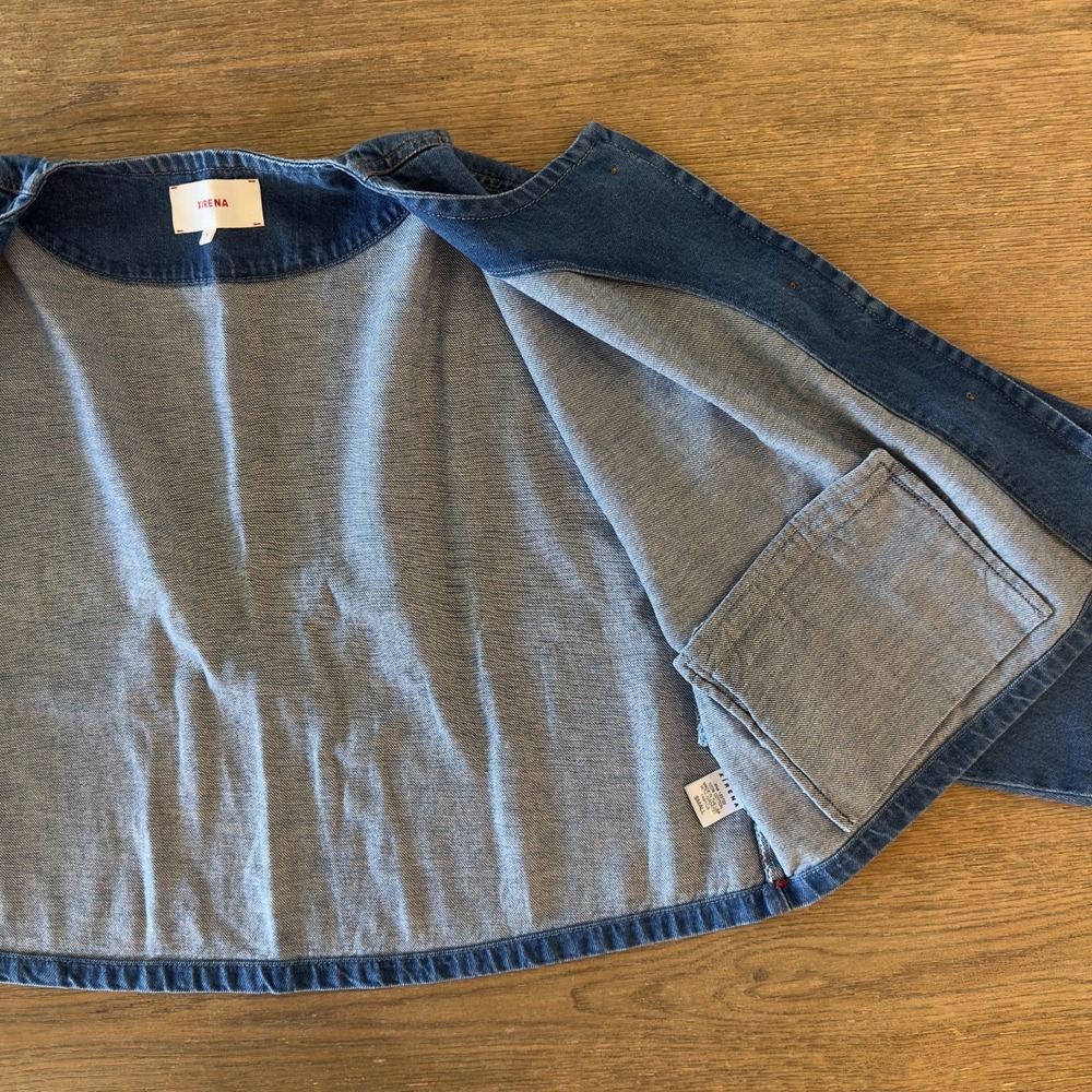 Xirena Paley Cropped Denim Boxy Oversized Jacket-Blue Jay-Womens Sze S-NWOT $345 - Picture 15 of 16